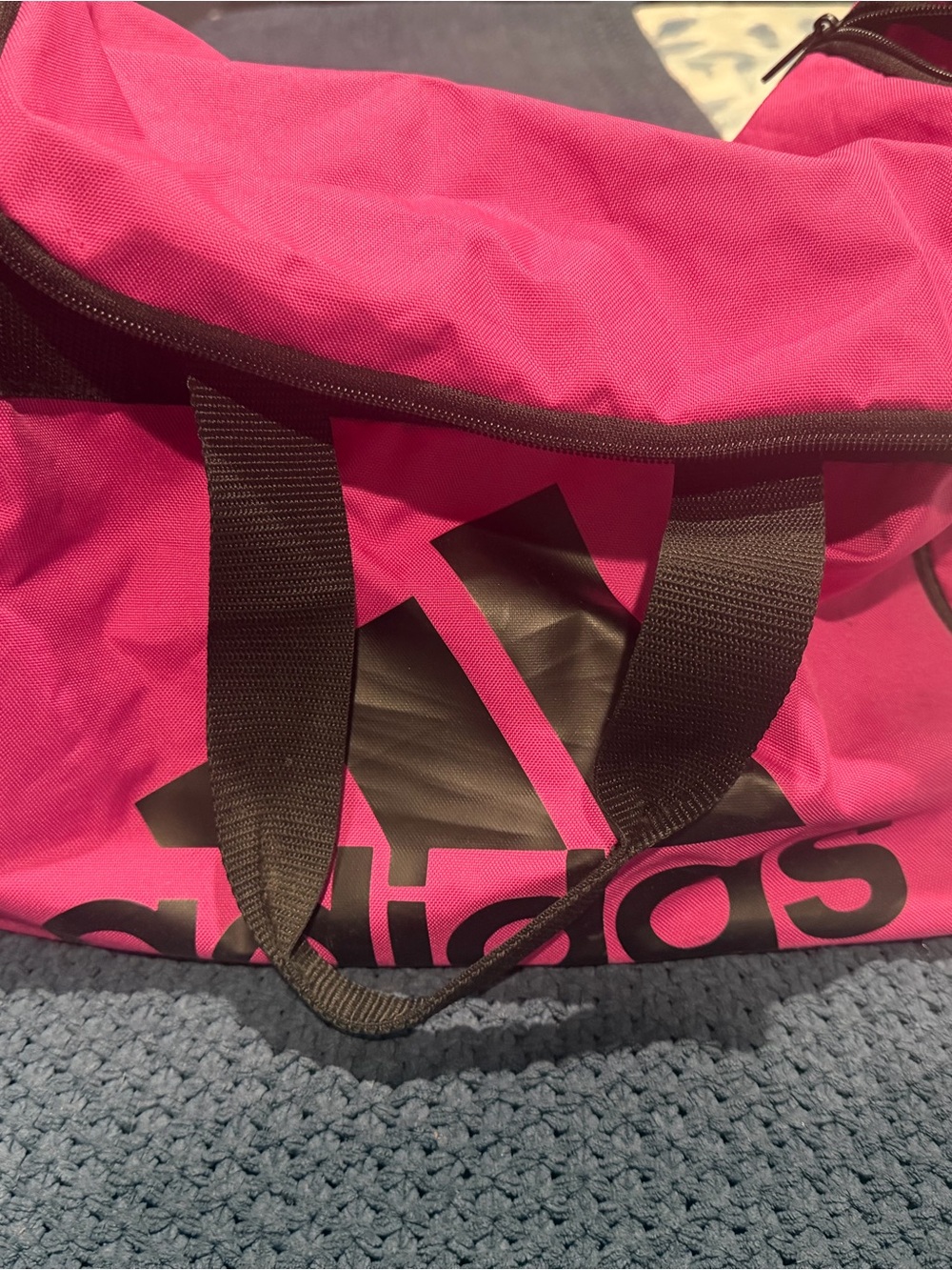 adidas Hot Pink Travel Duffel with Black Logo